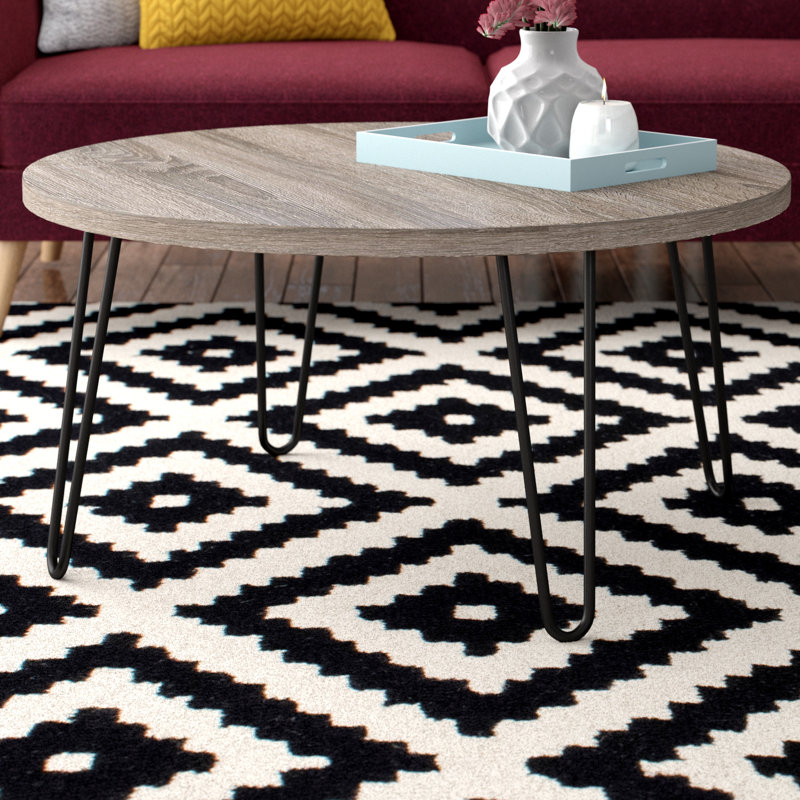 Calista Four Leg Coffee Table, Weathered Oak