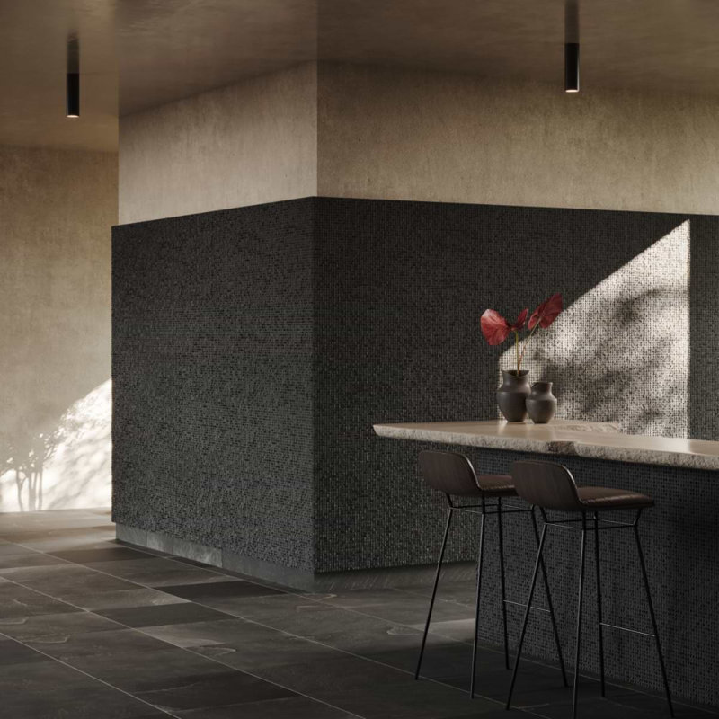 Rakestone 12x24 3D Honed Limestone Stone Tile, Noir Black, Natural Stone, Cube 3D