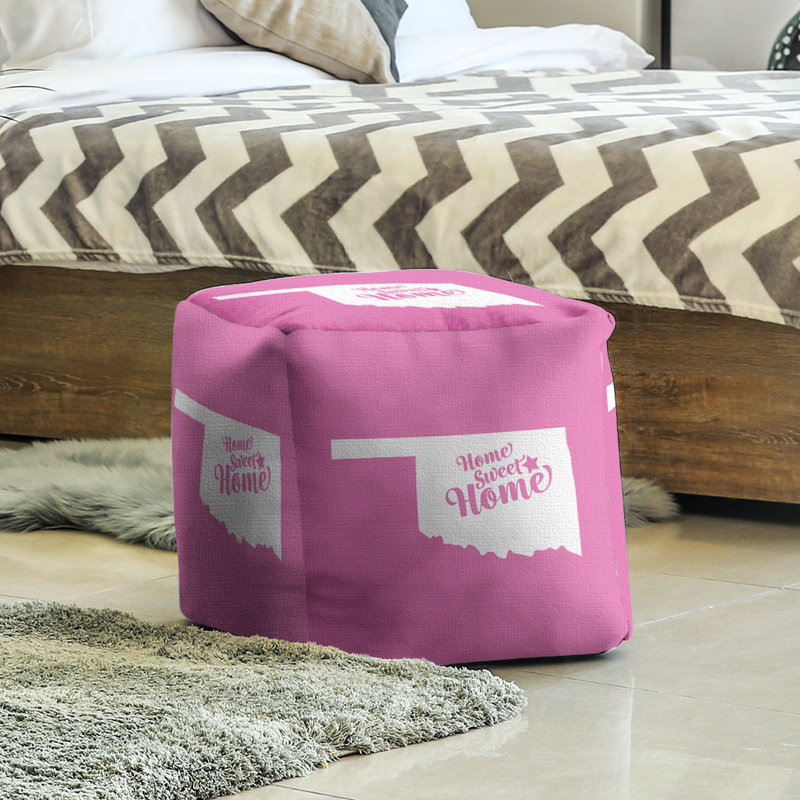 Upholstered Ottoman, Pink