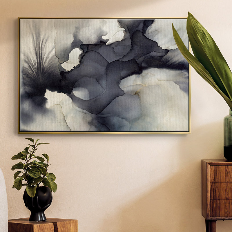 Sound & Color " Sound & Color ", 25" H x 37" W x 2" D, Gold Floater Framed Canvas