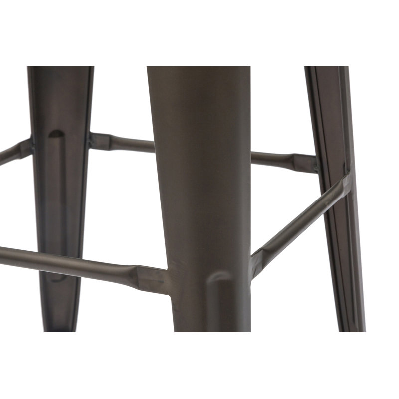 Bourg Counter Stool with Metal Frame, Dark Grey