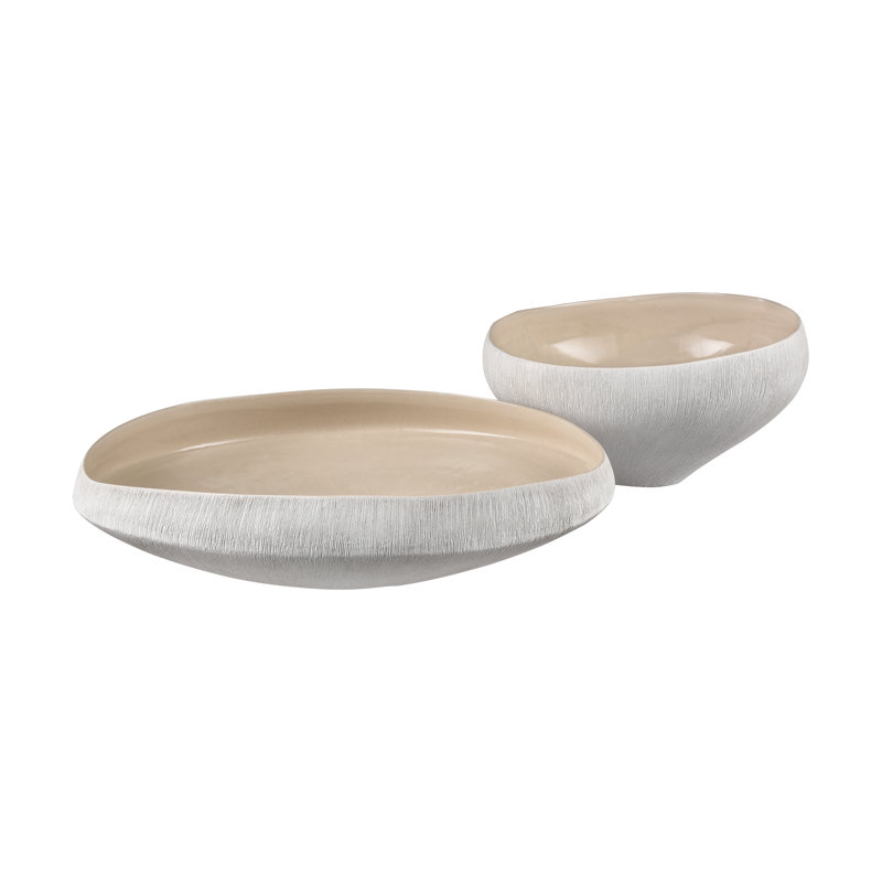 Bol Ilfracombe - Grand beige, Blanc mat / beige