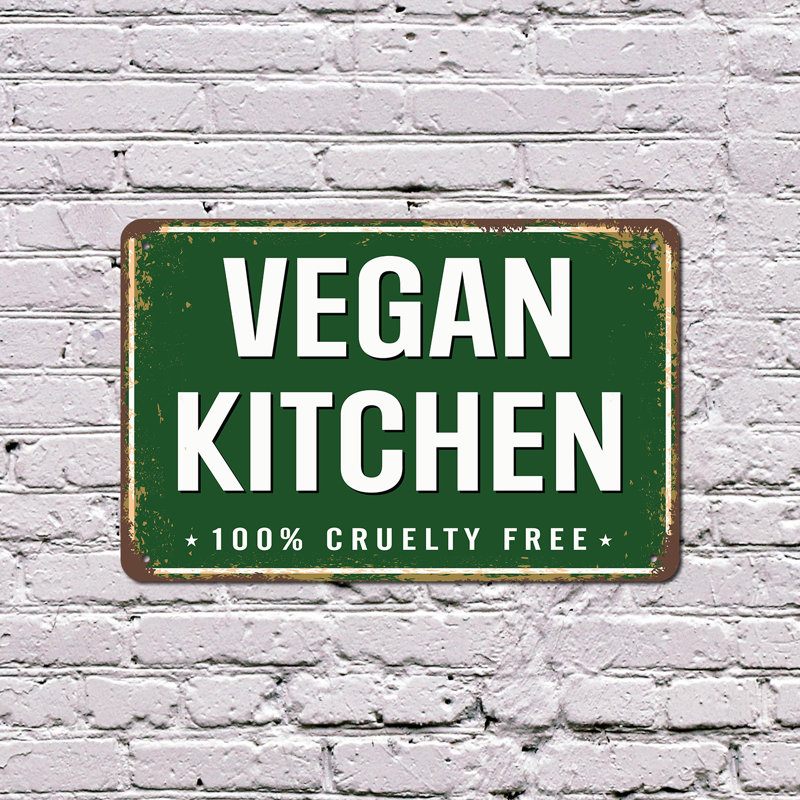 Enseigne en plastique Vegan Kitchen Street 10 po x 14 po