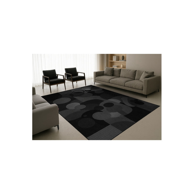 Tapis noir Mosso, 3'11" x 5'11"