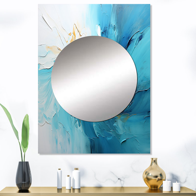 Gickelind Azure Symphony I - miroir de paysages, miroir mural moderne unique, impression d'art en métal, 40 po x 30 po
