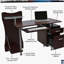 Bureau d'ordinateur avec rangement brun chocolat