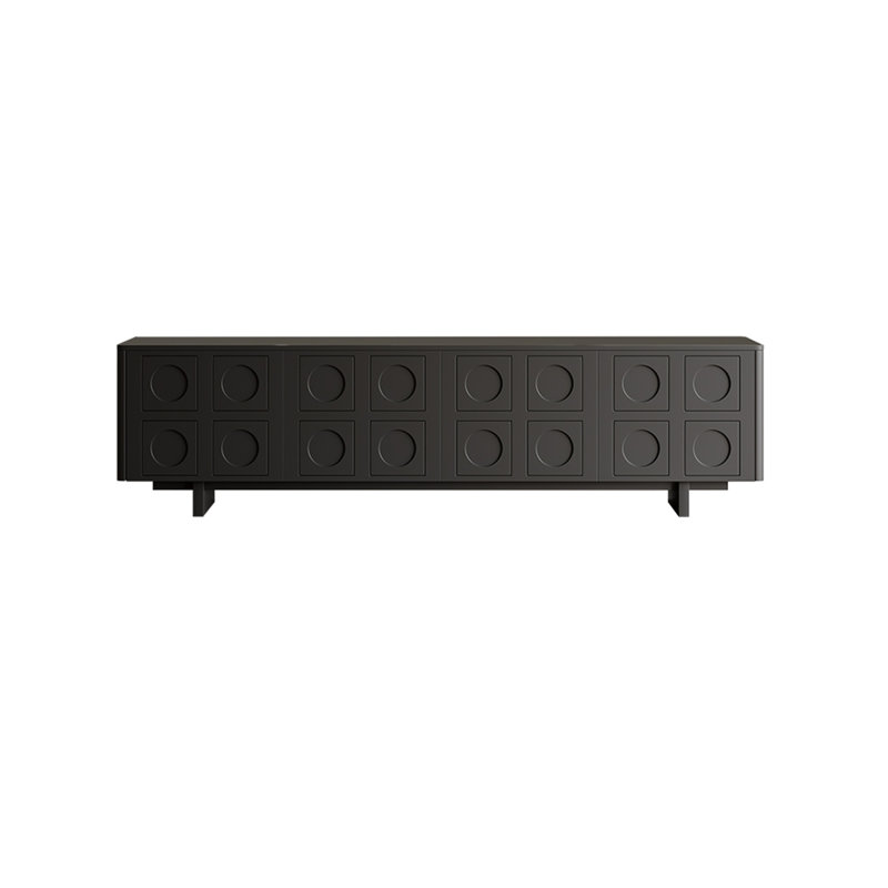 Meuble télé noir de style rétro simple, H 23,62 po x L 70,86 po x l 15,75 po