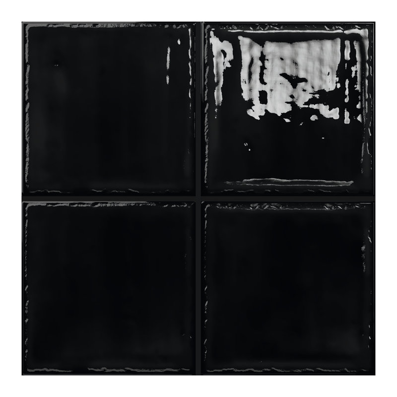NOA 8" x 8" Ceramic Wall & Floor Tile, Black