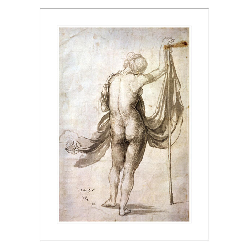 «Nude Study» par Albrecht Dürer - reproduction d'art numérique encadrée, H 29,5 po x l 21,95 po