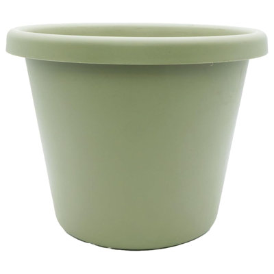  15.5 Inch Round Classic Planter, Plastic Plant Pot, Seafoam