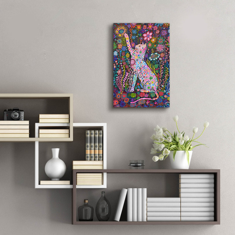 «Gato2» par Noemi Ibarz, art mural en verre acrylique, H 24 po x l 16 po x P 0,2 po