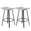 Tabourets de bar à hauteur de comptoir, chaises de cuisine tissées à la main sans dossier avec repose-pieds rond, ensemble de 2 tabourets de pub en PVC pour l'intérieur et l'extérieur (noir et blanc crème)
