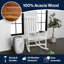 Chaise berçante d'extérieur en bois d'acacia massif blanc Seagrove pour terrasse, terrasse, jardin et véranda-186352351