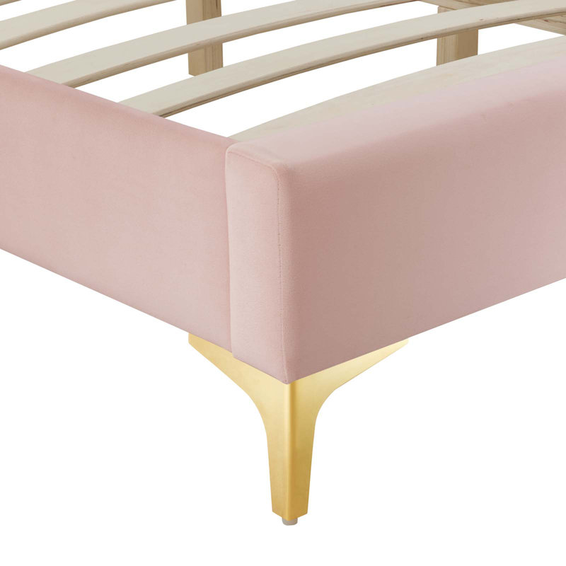 Sutton Performance Velvet Bed Frame, Pink, Full