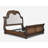 1Pc Traditional Style Faux Leather Upholstered Headboard Button Tufted Formal Bedroom Furniture Formal Queen Sleigh Bed Antique Brown Finish-2027466066-2027466067
