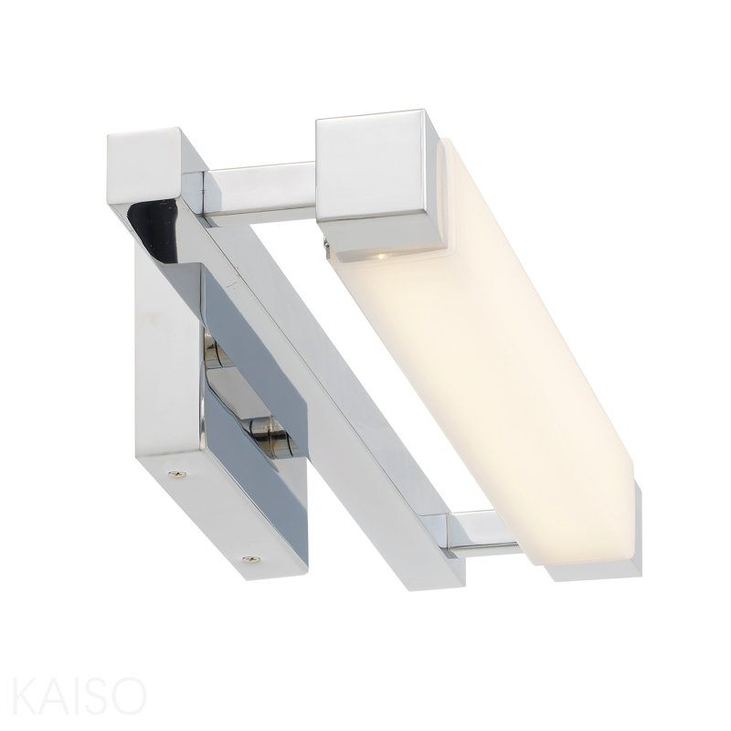 Barre d'éclairage de salle de bain intégrée au chrome 20 pouces, Chrome chrome, H 4,5 po x l 20 po x P 6,38 po