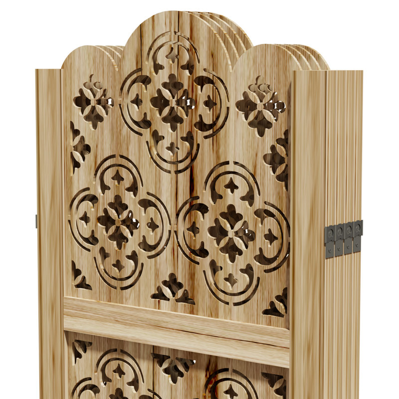 Paravent en bois, H 66,9 po x l 63,3 po x P 0,7 po, 4