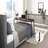 Rustic Brown Wood Finish Multipurpose Over The Bed Desk With Adjustable Height, Metal Legs With Casters, Overbed Table 1Pc, Laptop Table For Bed, Breakfast Table-1488417293
