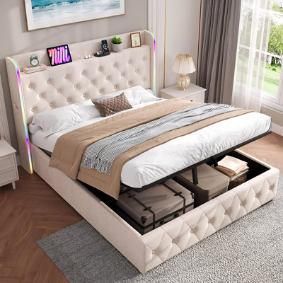 Upholstered Ottoman Storage Bed