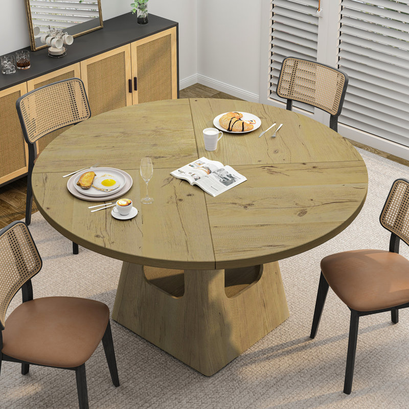 Round Dining Table for 4-6 Person, Natural