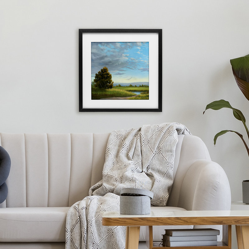«Clouds Are Moving Landscape», reproduction encadrée sous verre, conception de Julie Peterson, H 16 po x l 16 po