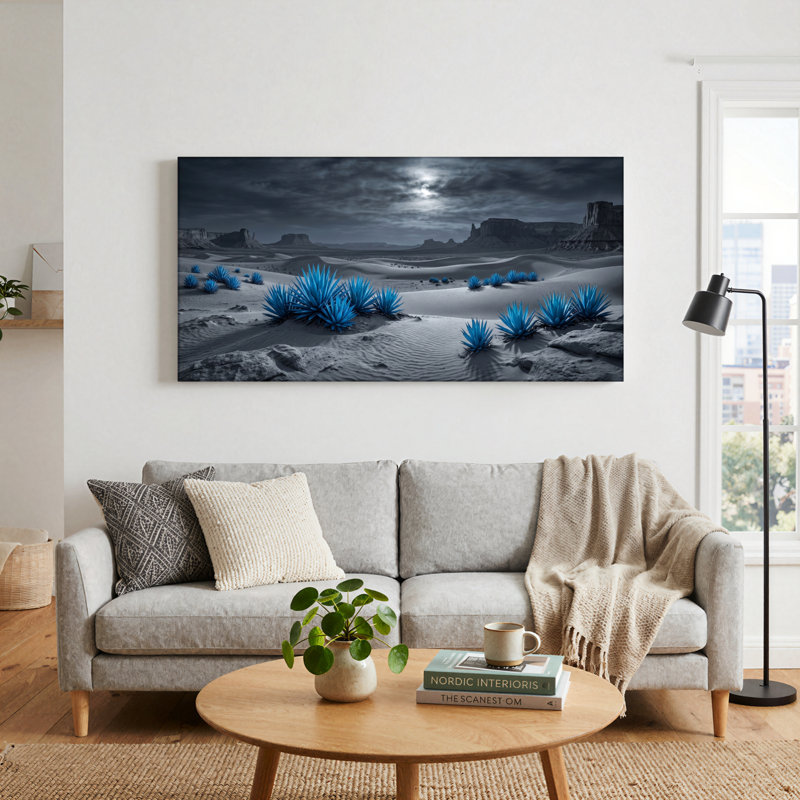 Ensemble de 1 tableau sur toile « Nuit dans le désert », L 48 po x H 24 po, Toile tendue
