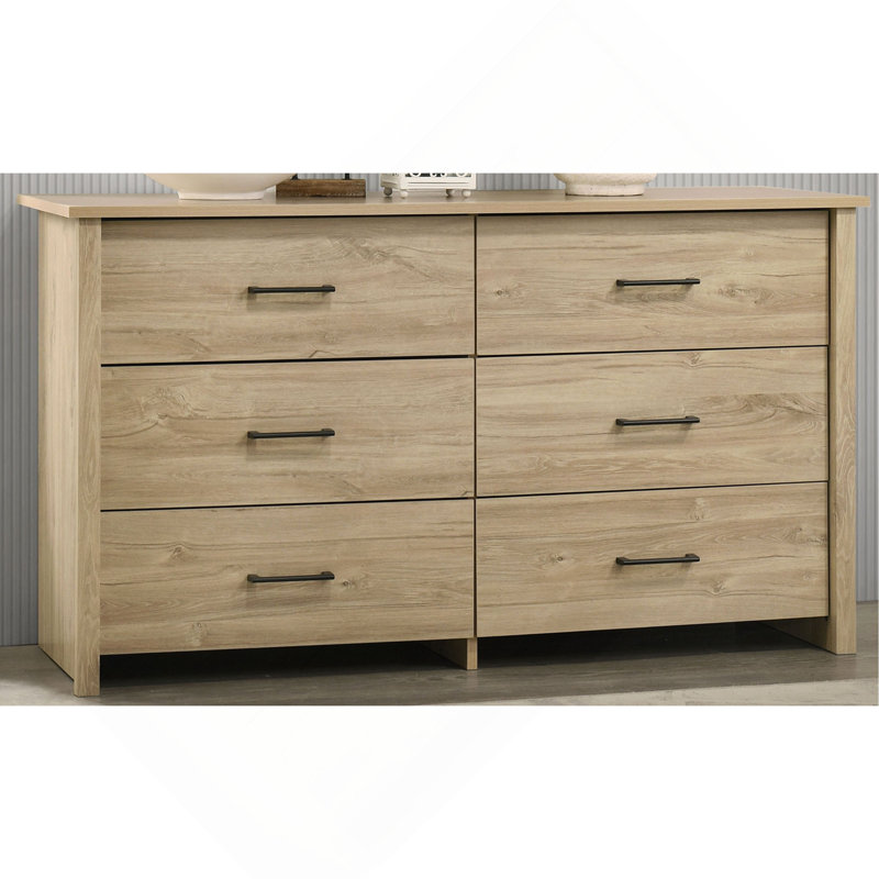 Commode à tiroirs et commode avec poignées, Chêne clair