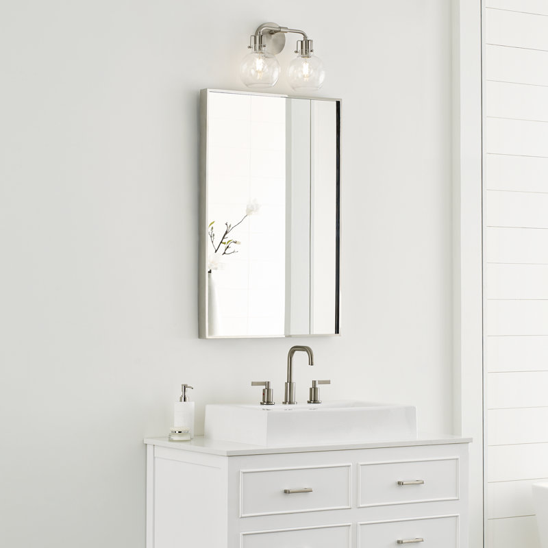 Clara 2 - Light Vanity Light, Polished Nickel/Textured Black