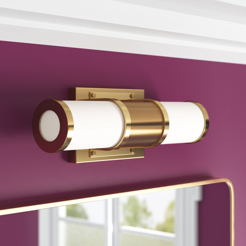 Evan 1-Light Dimmable LED Brushed Brass Bath Sconce
