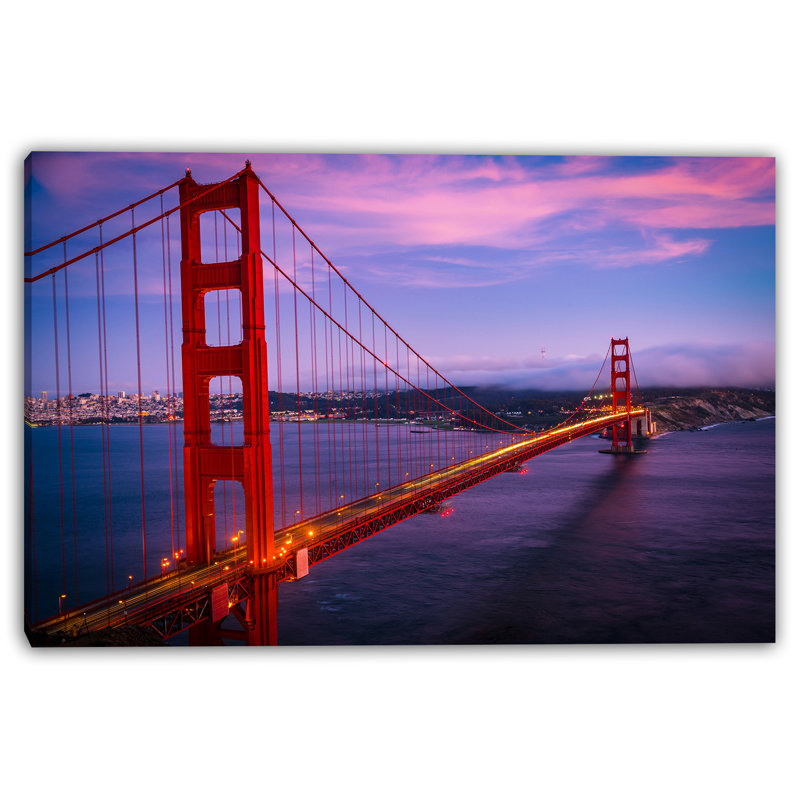 Art mural sur toile Golden Gate Bridge Twilight Majesty, H 24 po x l 36 po