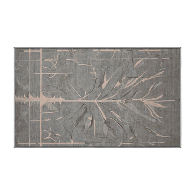 Tapis gris soyeux et moelleux