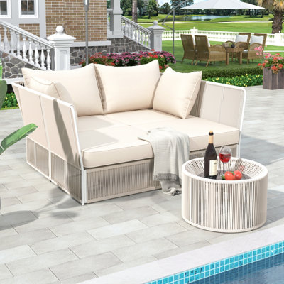Ensemble de 2 chaises longues et chaises longues pour terrasse Quadijah