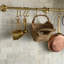 Unlacquered Brass Kitchen Rail Wall Mounted Pot Rack with Hooks – 20"-1148181948