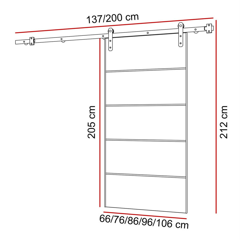 ALDER PLUS Sliding Doors, 76 cm, Craft Golden Oak