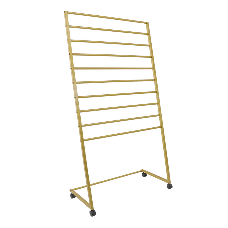 10-Tier Freestanding Metal Scarf Holder Display Rack Organizer