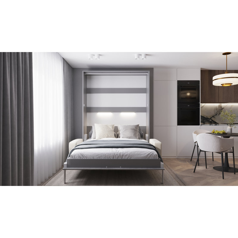 Neidelin Upholstered Bed, Slate Grey/Bronx