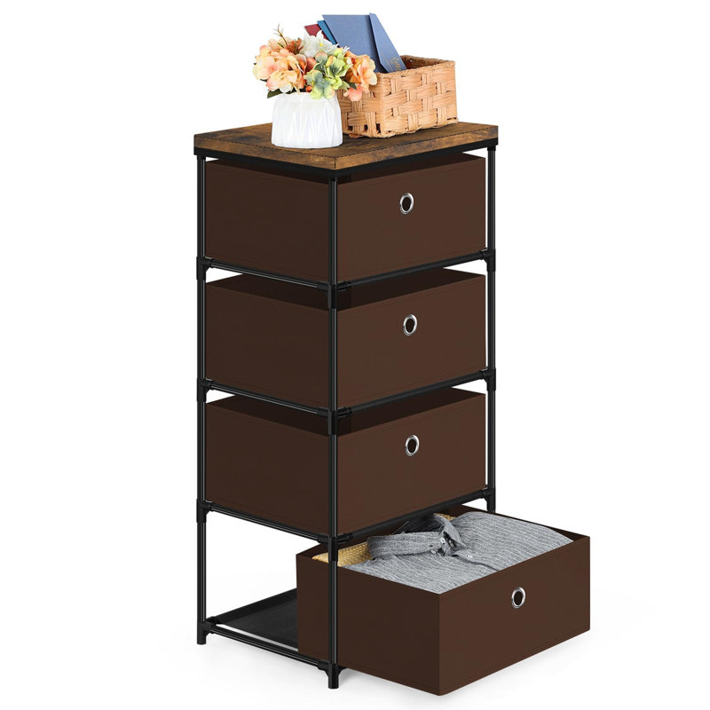Harlene 42 cm W Chest of 4 Drawers, Brown