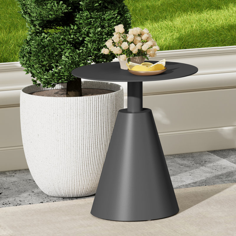 Table d'appoint ronde en aluminium pour l'extérieur, Gris