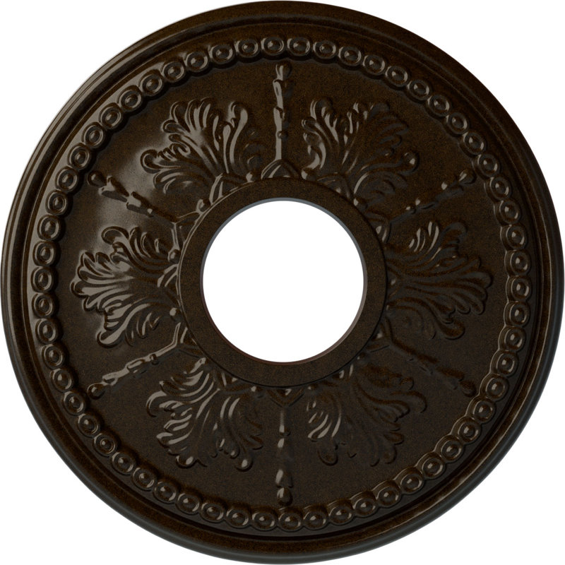Médaillon de plafond H 13,875 po x l 13,875 po x P 1,25 po Tirana, Bronze