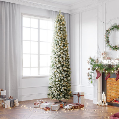 Arbre de Noël artificiel enneigé 9 pi avec 450 lumières claires OasisCraft