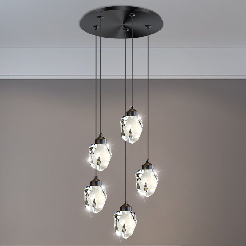Luminaire suspendu en forme de larme pour îlot de cuisine 5 lumières Surens pour salle à manger Surens