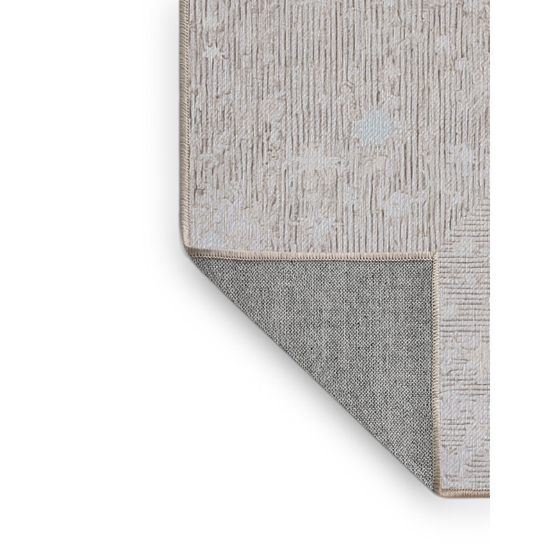 Machine Washable Beige Area Rug, Round 4'