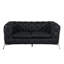 Causeuse en cuir italien noir et argent 69 po Gracie Mills-133681613