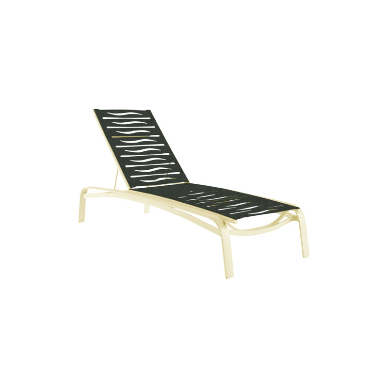 Laguna Beach EZ Span™ Outdoor Rust-Resistant Metal Chaise Lounge, Parchment, Shell