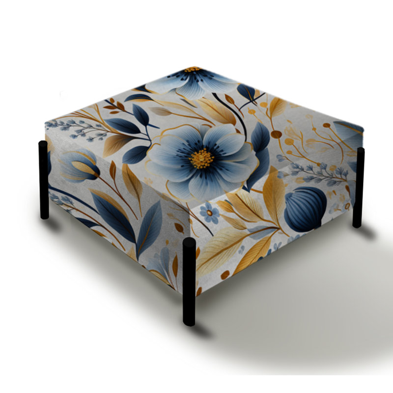 Artistique Essence Floral IV - Grand repose-pieds carré floral