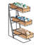 Bamboo Black 3-Tier Metal Flatware / Condiment Display with Bamboo Bins