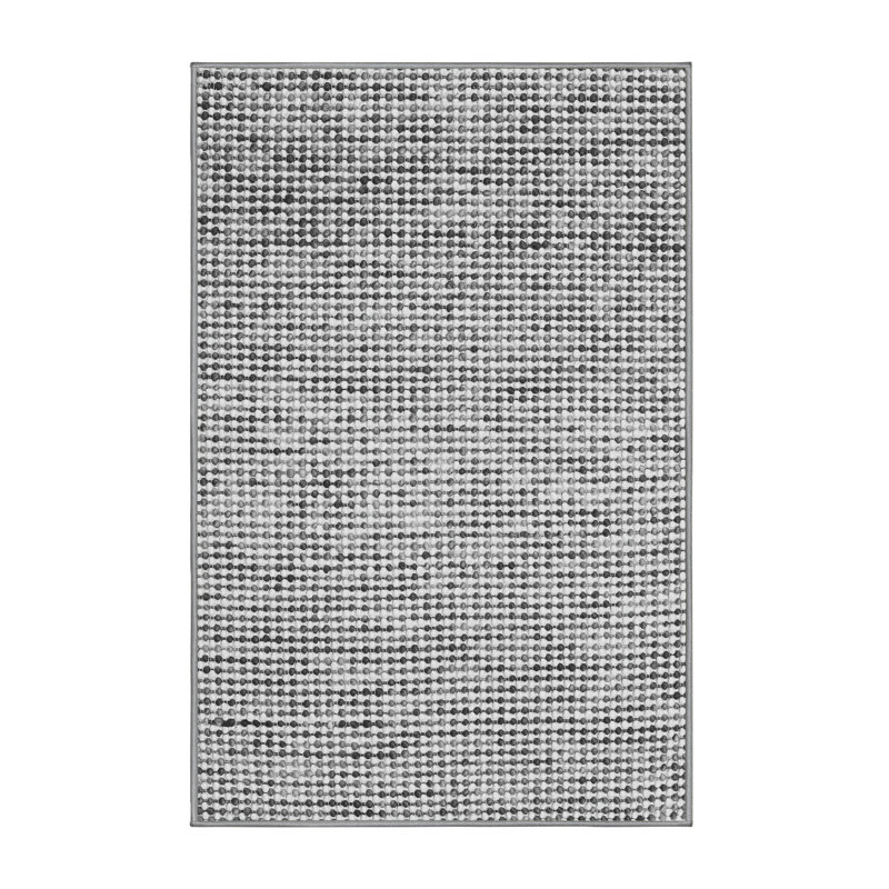 Tapis gris tissé à la machine Sawtooth, Rectangle 6 pi x 9 pi