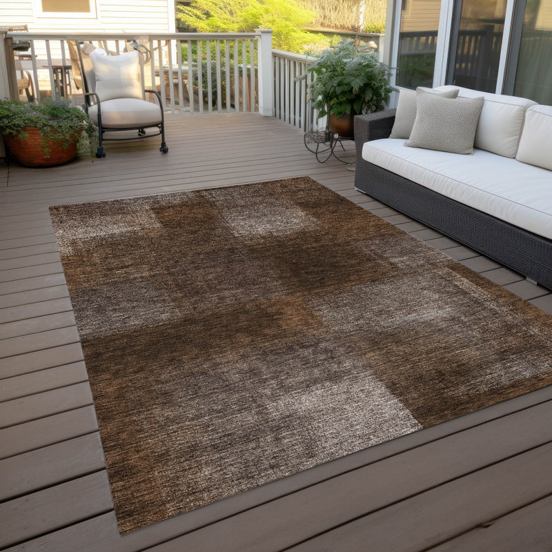 Neysa Washable Abstract Indoor / Outdoor Rug, Rectangle 8' x 10'