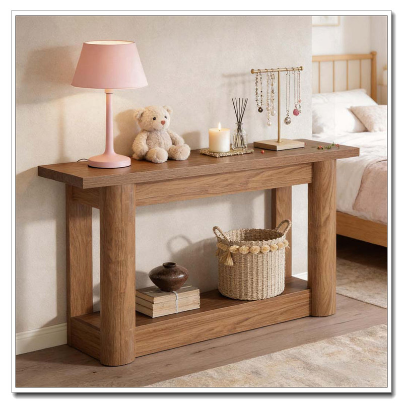 Entryway Table,2-Tier Console Table, Brown