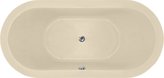 Elle 72'' x 36'' Soaking Acrylic Bathtub, Bone, Satin Brass